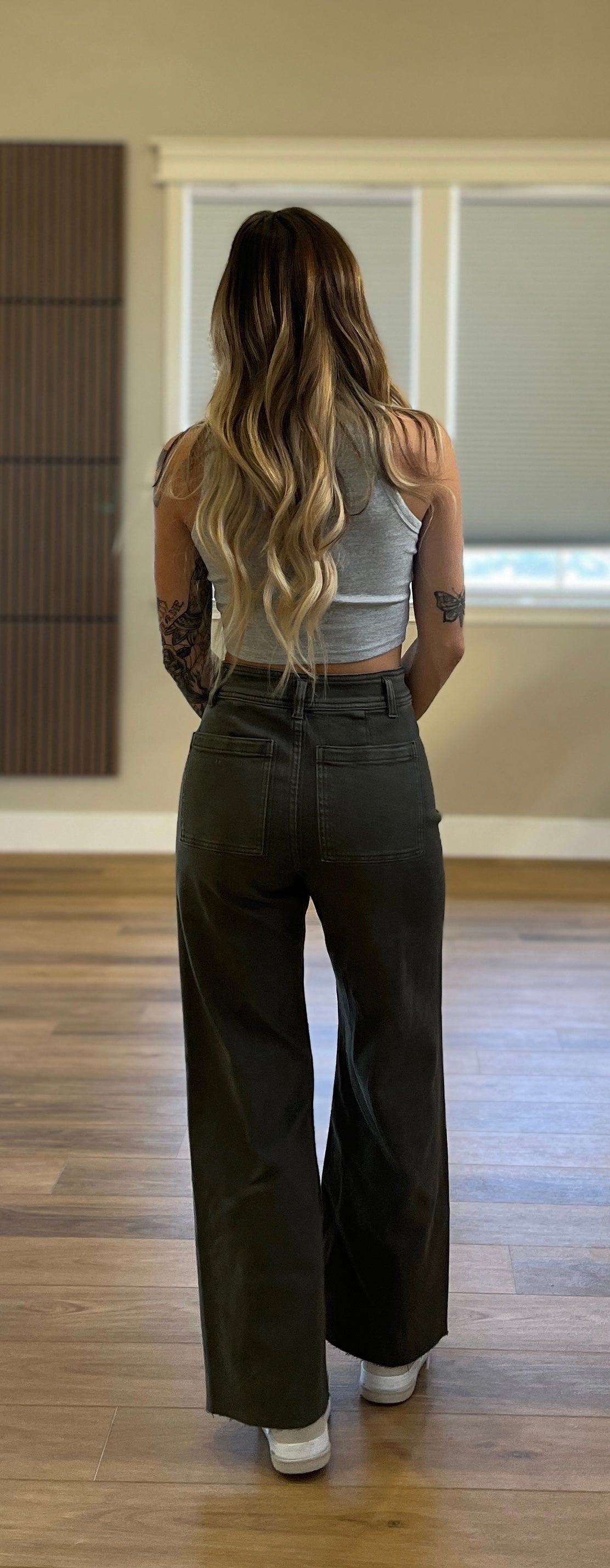 Olive Wide Leg Jeans