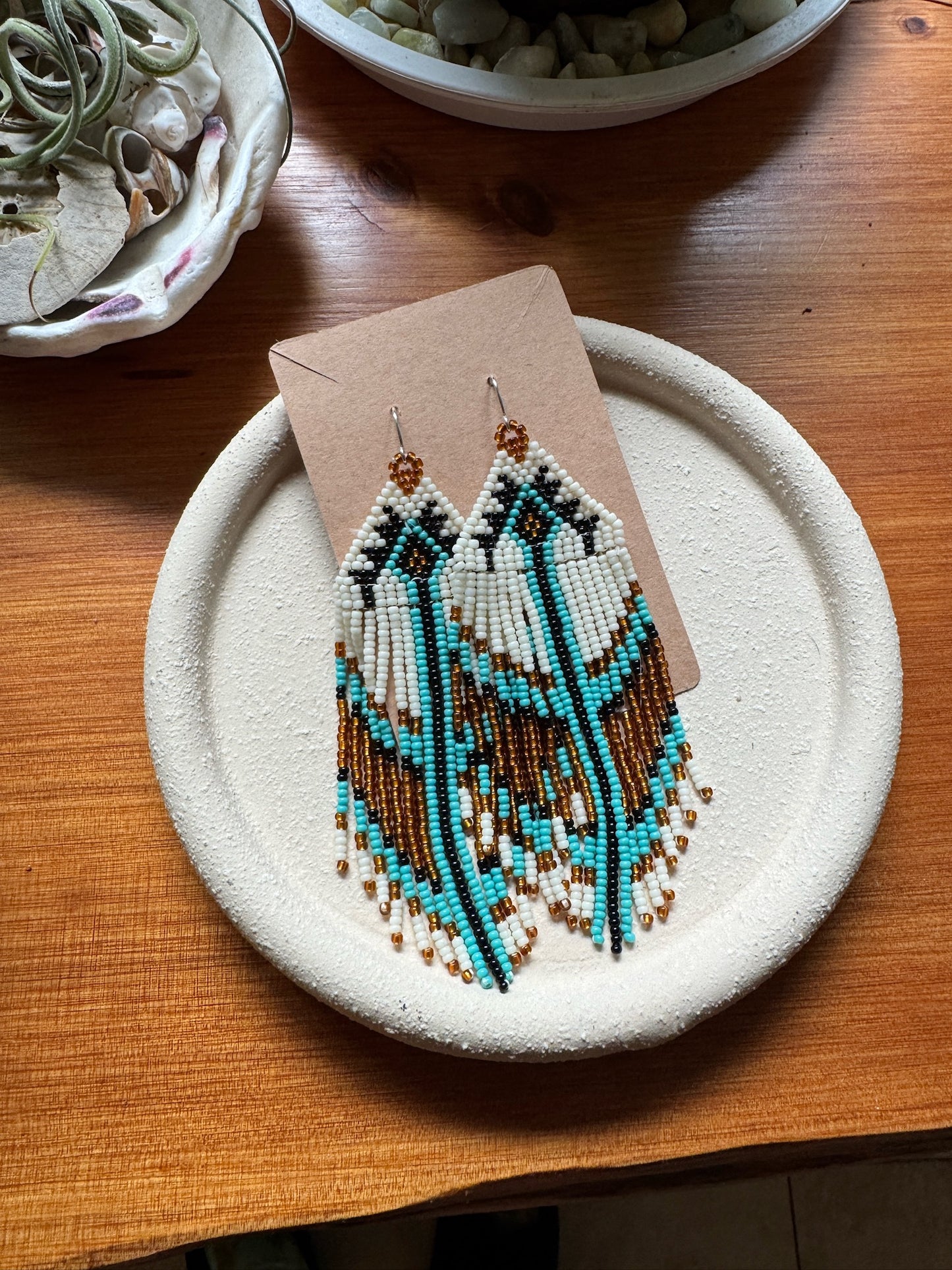 Turquoise Tide Beaded Earrings