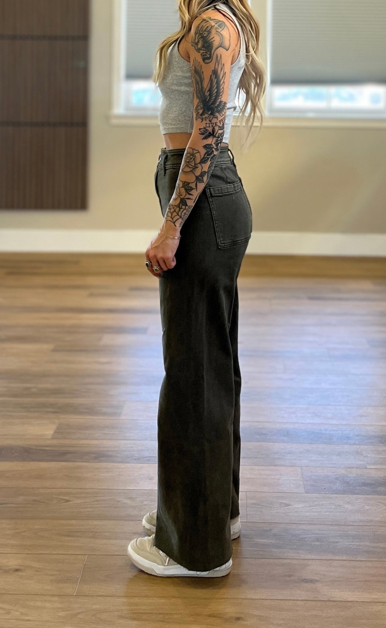 Olive Wide Leg Jeans