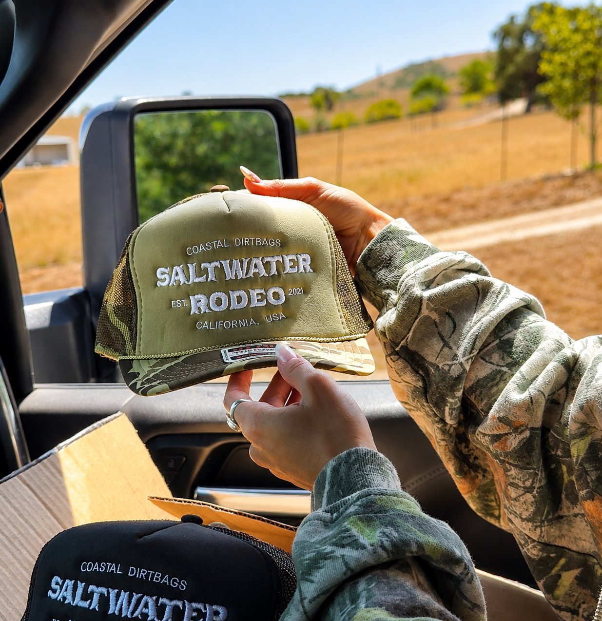 BACKROADS Adult Foam Trucker — Olive Camo